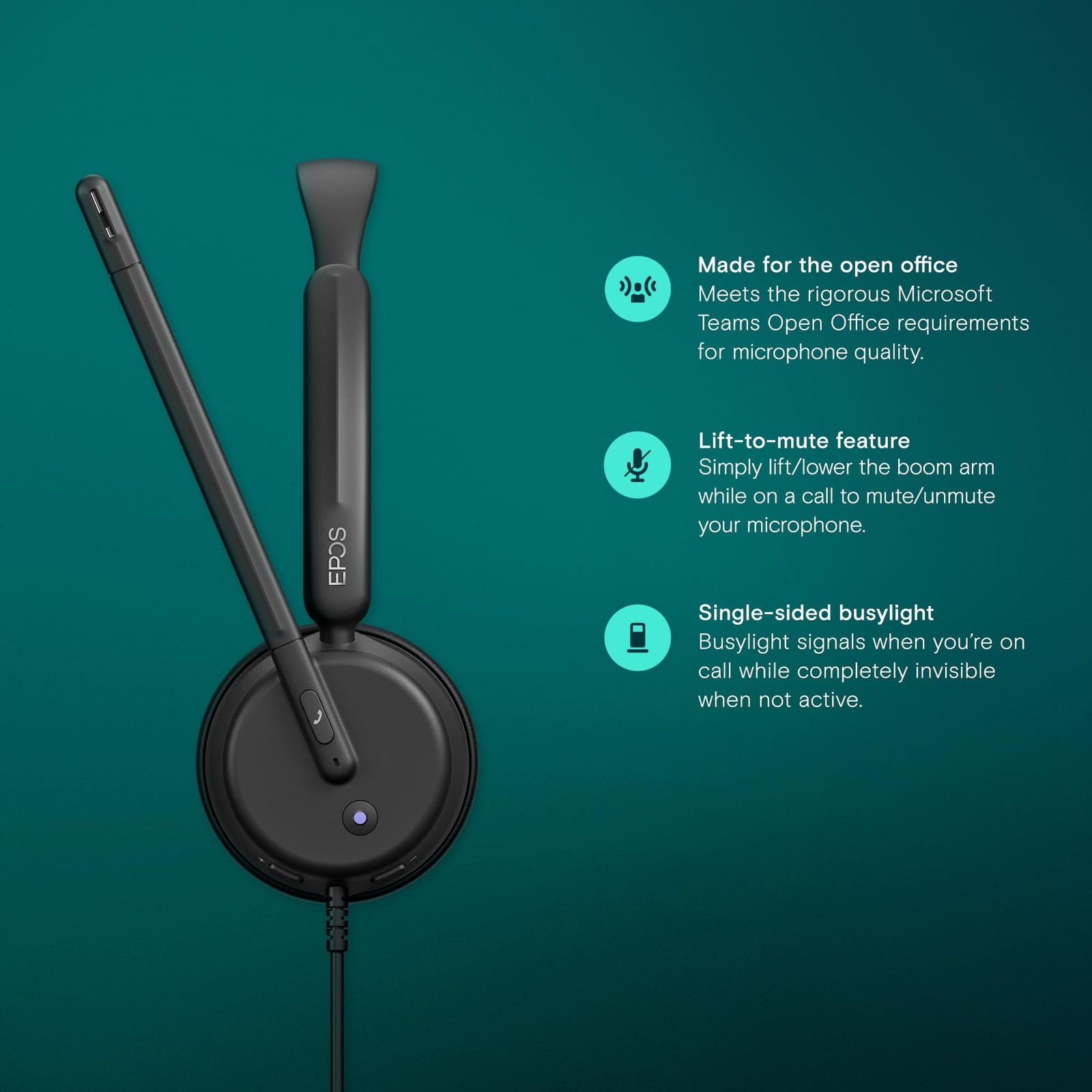 EPOS Impact 460T Binaural On-Ear USB C and USB A Wired Headset with Dual Noise