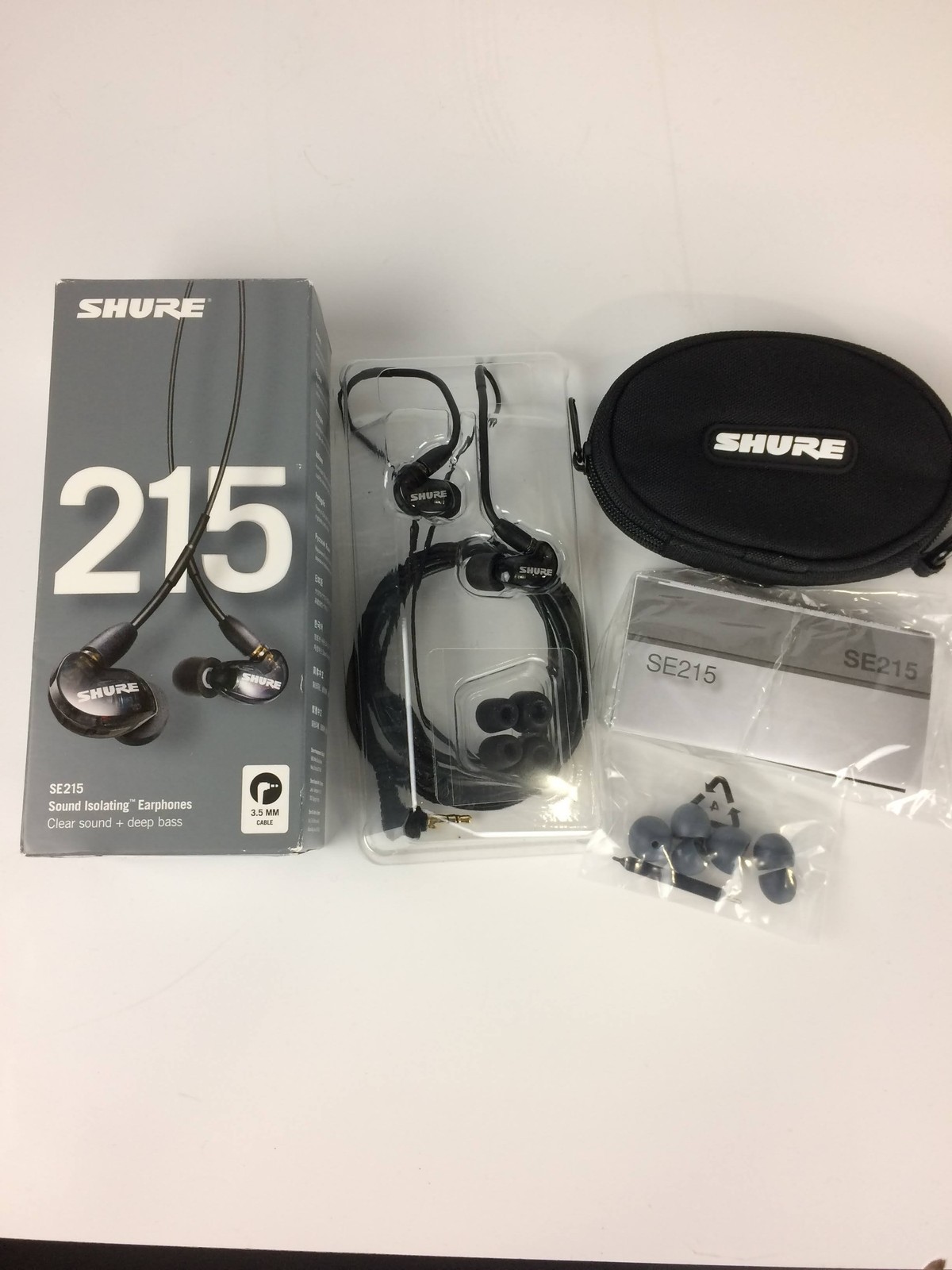 Open Box Shure SE215 Single Driver In-Ear Monitors, Black