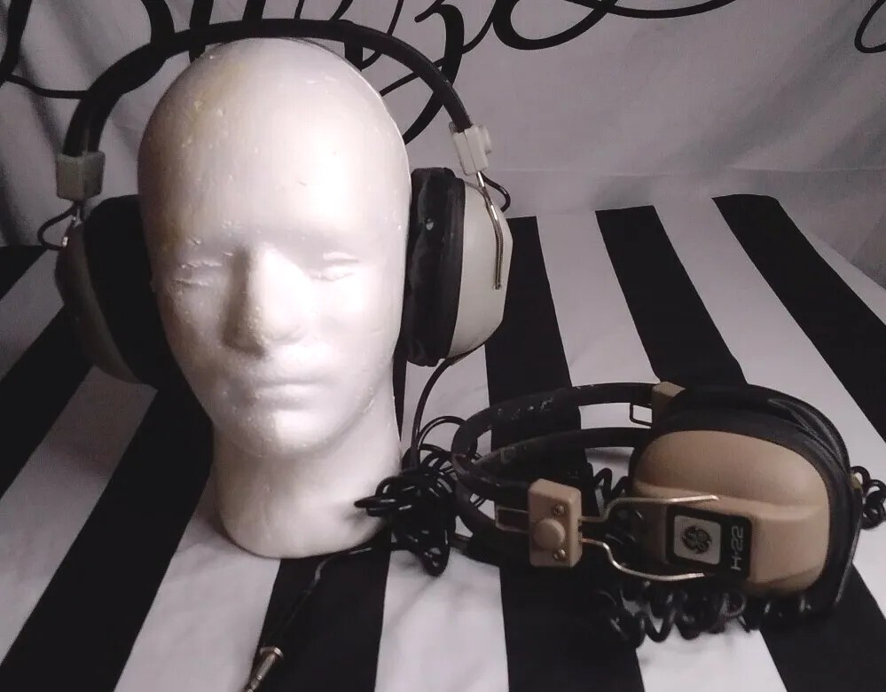 2 Vintage Stereo Headphones – Realistic Nova 10 & General Electric H-22 – Japan