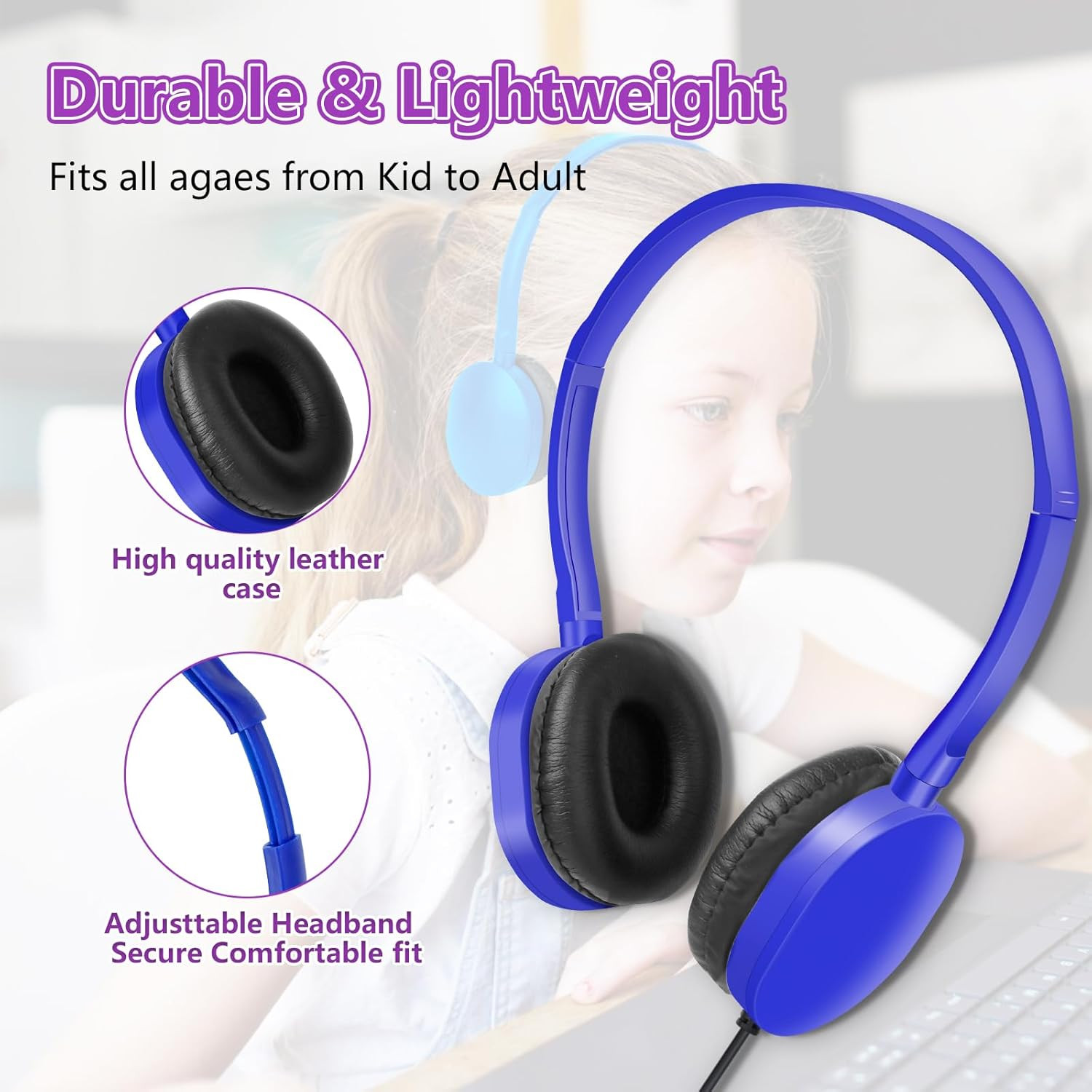Kids Headphones Bulk 10 Pack School Classroom Children Boys Girls Teen Adult Set