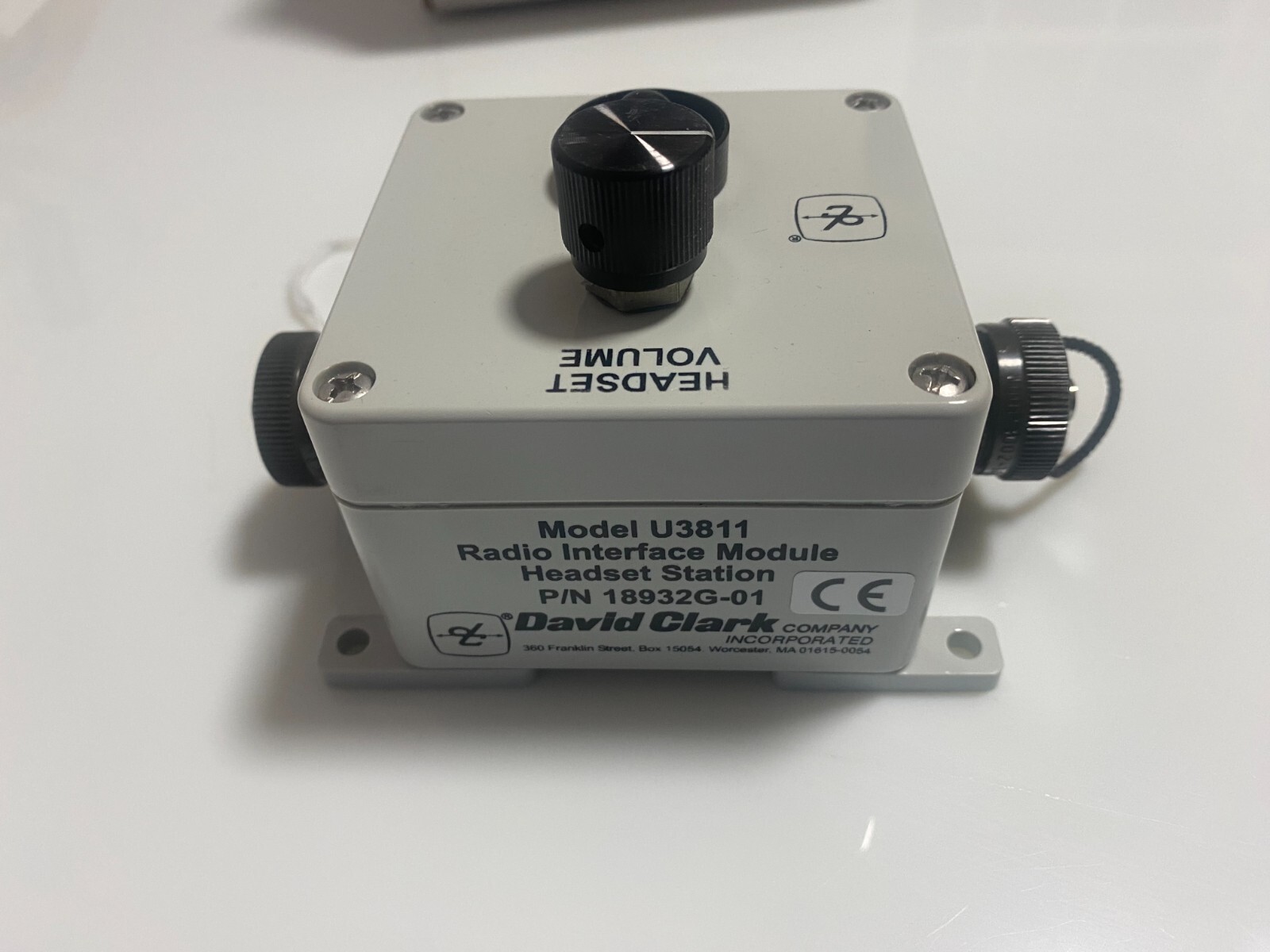 David Clark U3811 Radio Interface Headset Station, p/n 18932G-01