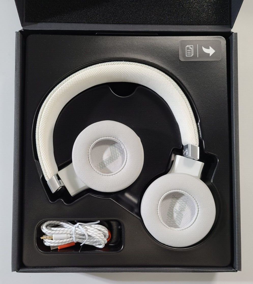 JBL Live 460NC (JBLLIVE460NCWHTAM) Wireless On-Ear Headphones, White