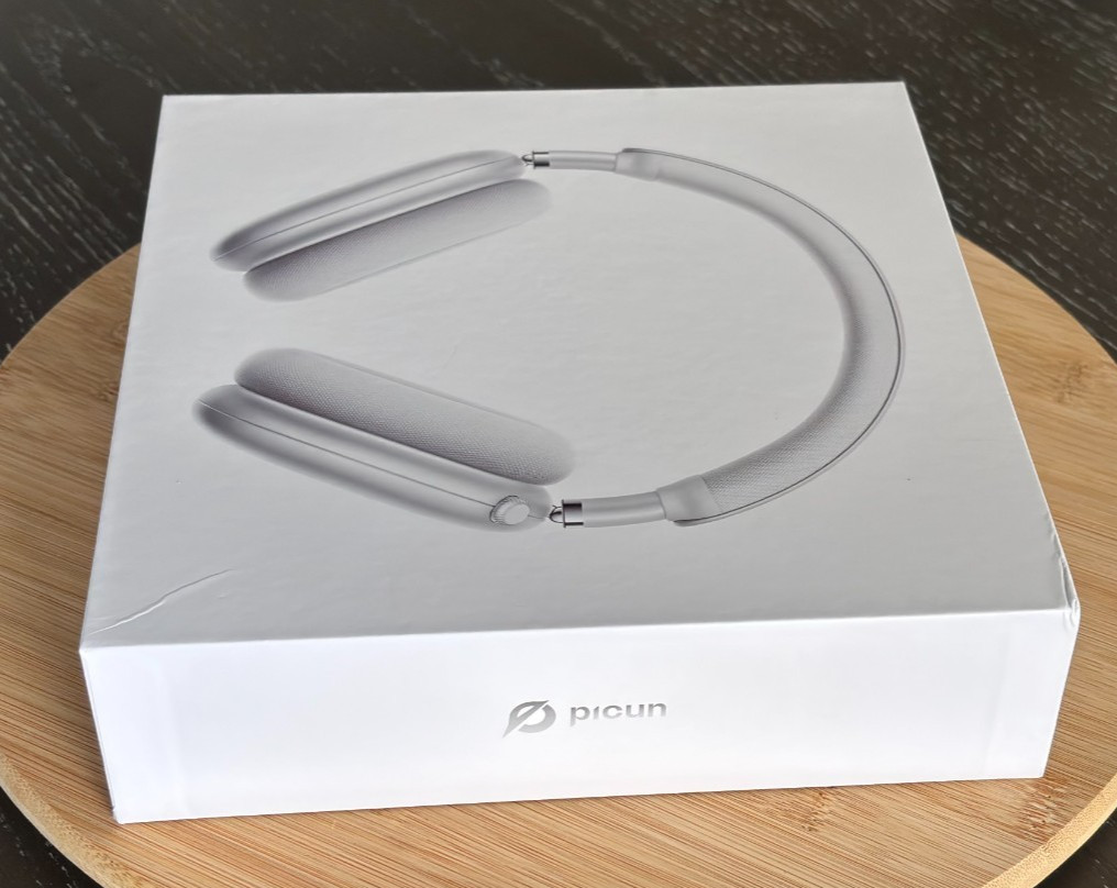 (Empty Box ONLY) Picun F8 Pro ANC Wireless Headphones – Grey – Includes Sleeve