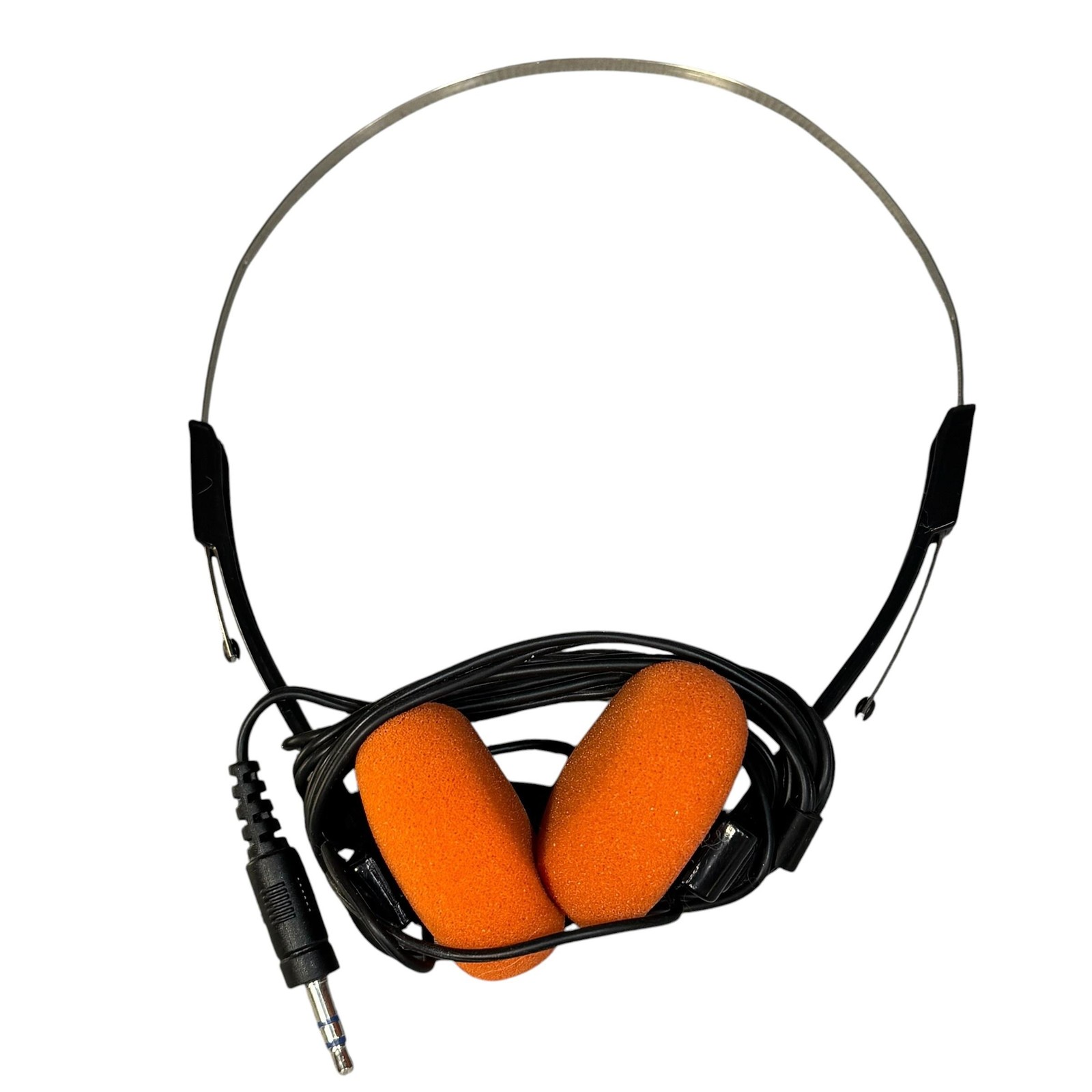 Wired Headband Headphones Orange Foam Ear Pads 3.5mm Stereo Jack On-Ear