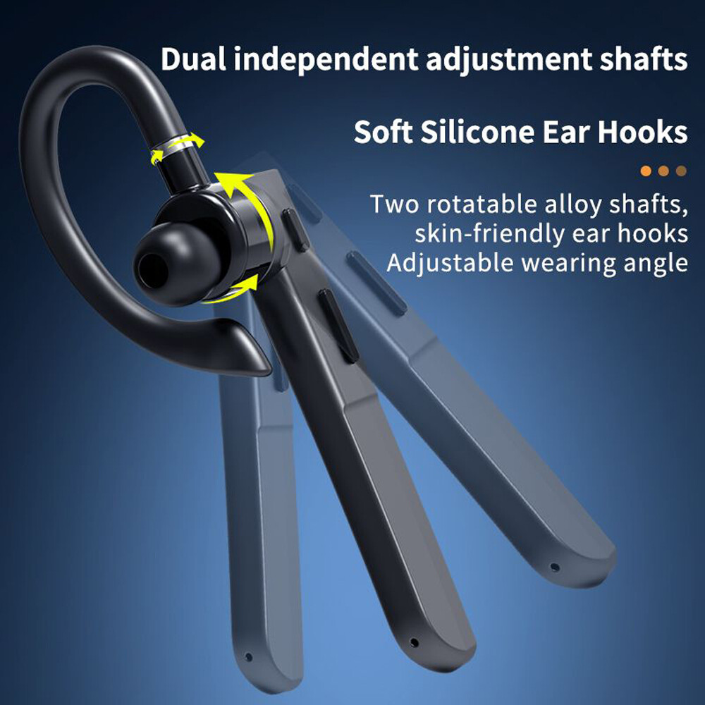 New Trucker Wireless Bluetooth Earpiece Headset Dual Mic Earbud Noise Cancelling