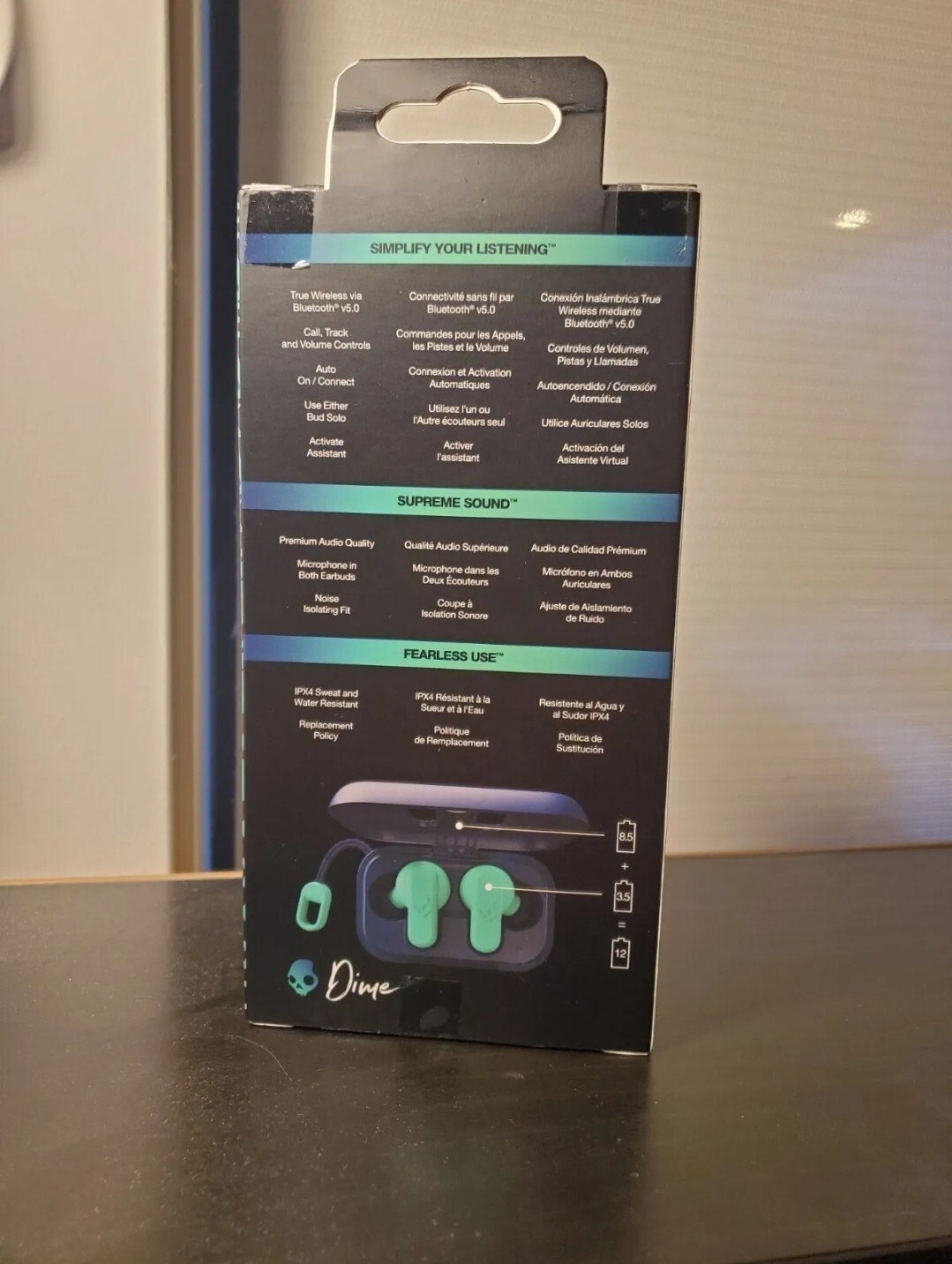 Skullcandy Dime True Wireless Earbuds, Black (S2DMW-P740)