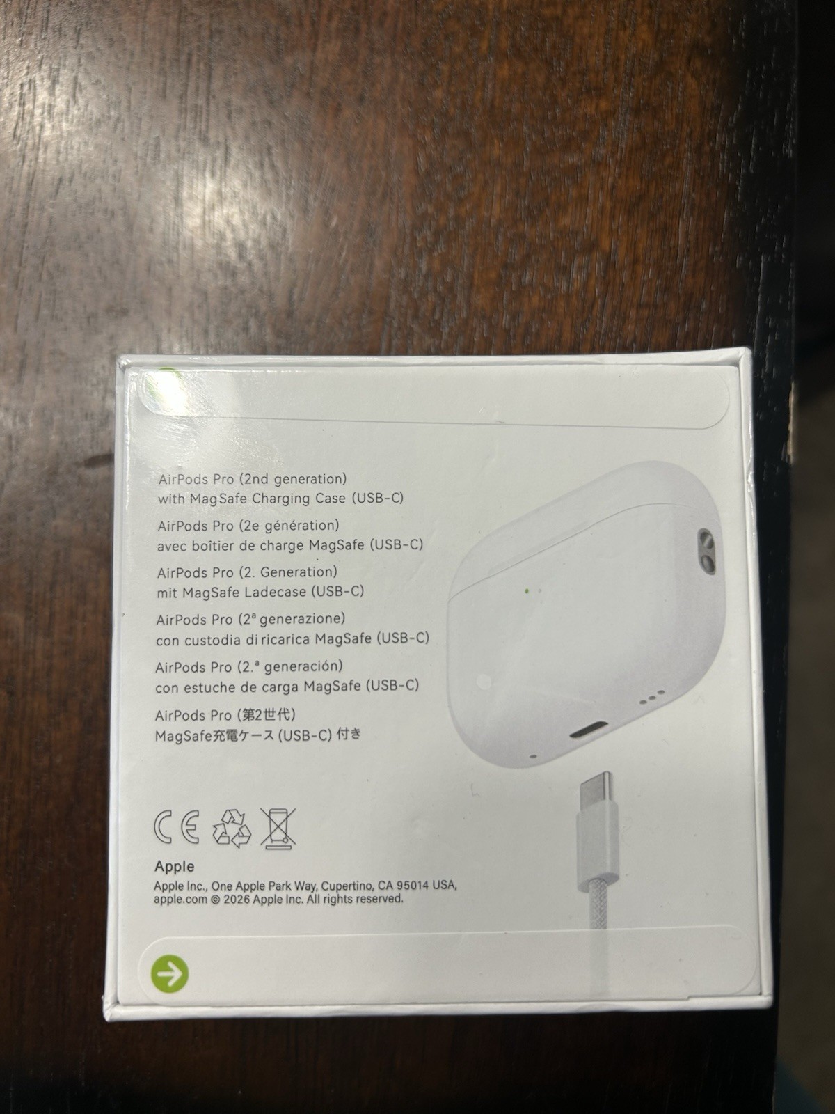 Apple AirPods Pro (2nd Gen) White Bluetooth w/ MagSafe Charging Case (USB-C)