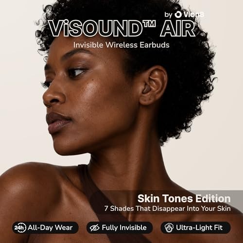Air Skin Tones Invisible Earbuds for Small Ears – Wireless Bluetooth Warm Cocoa