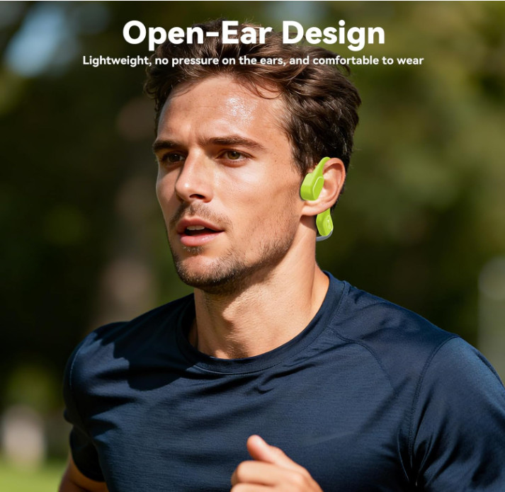 Auriculares Natación Conducción Ósea IPX8 MP3 32GB Silicona Suave Verde