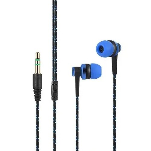 Corded Earbuds Tangle-Free Braided Cable Wire Extra Bass Silicone Tips Mic