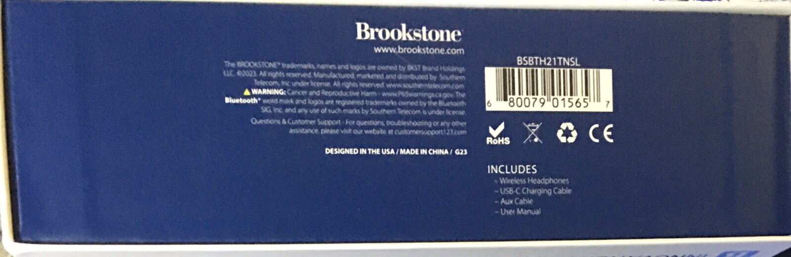 Brookstone Acoustic Pro Wireless Volt Metered Headphones 35 Hours Bluetooth