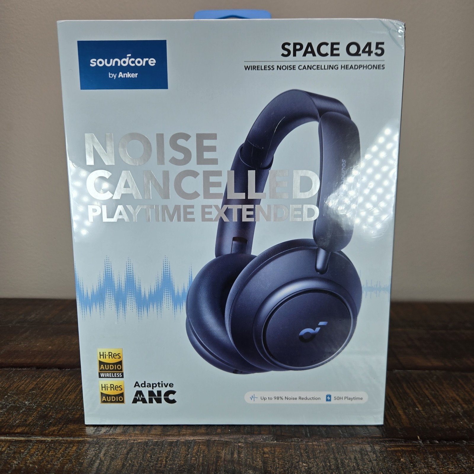 Soundcore Space Q45 Wireless Bluetooth Over-Ear Headphones ANC Noise Cancel Blue