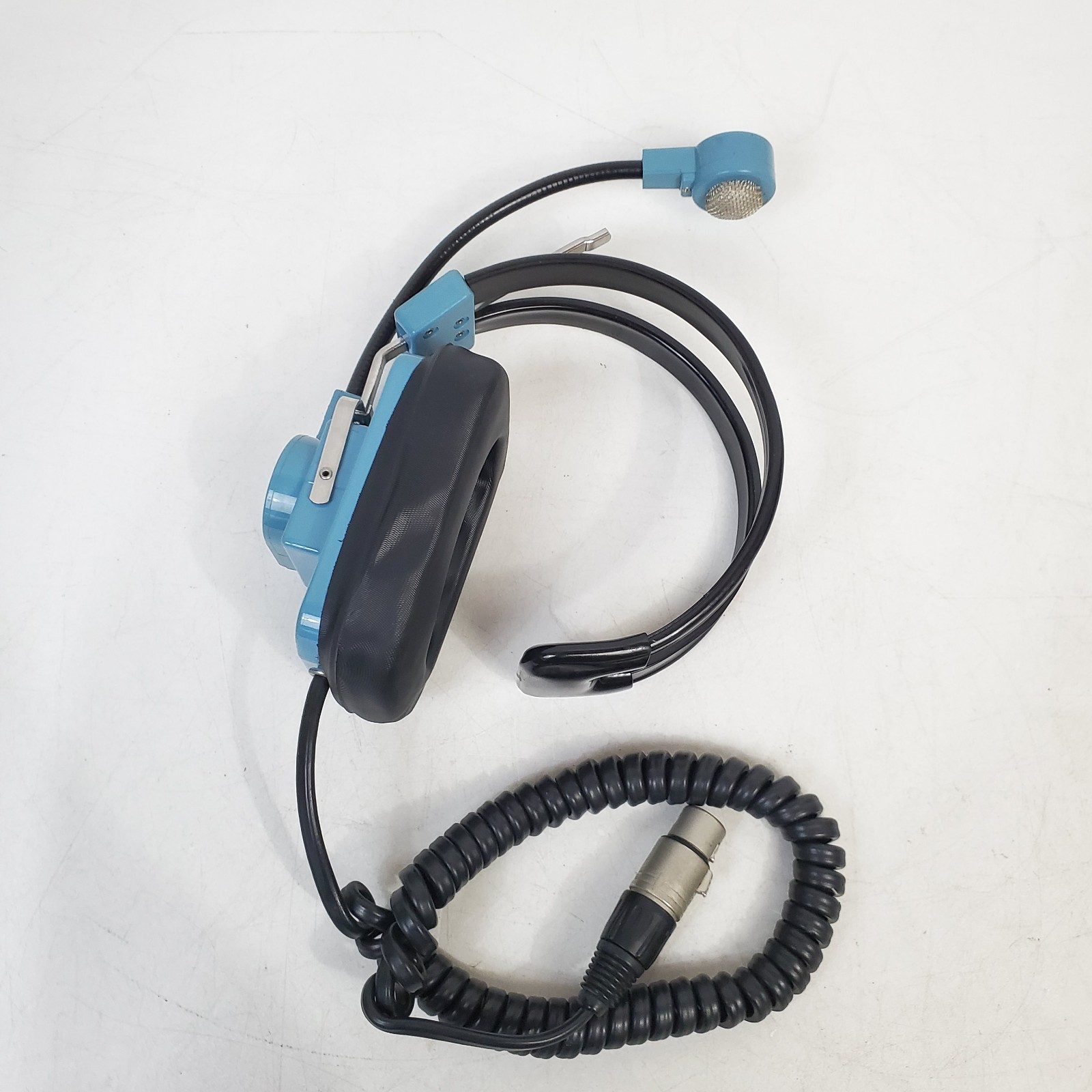 Vintage Clear-com Blue Single Muff Production Headset 4-Pin Female XLR