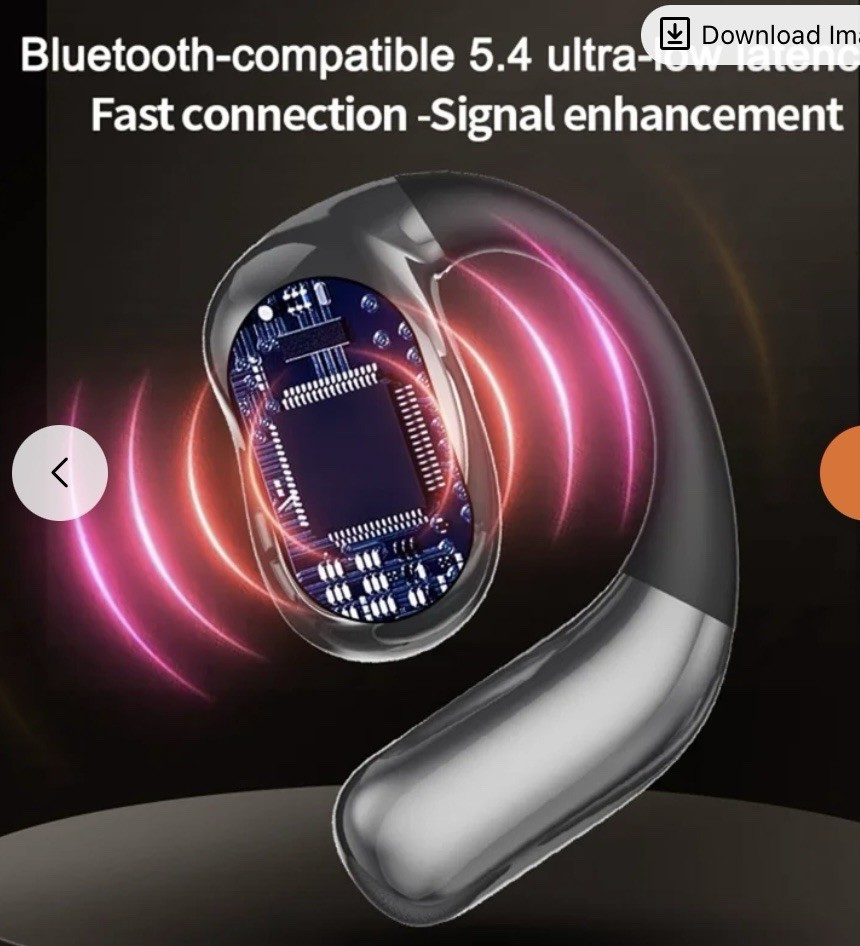 Open-Ear Bluetooth V5.4 Headphones Wireless Earbuds AI Translator Touch Screen