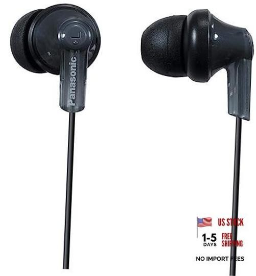 Panasonic ErgoFit Wired Earbuds, In-Ear Headphones with Dynamic Black No Mic