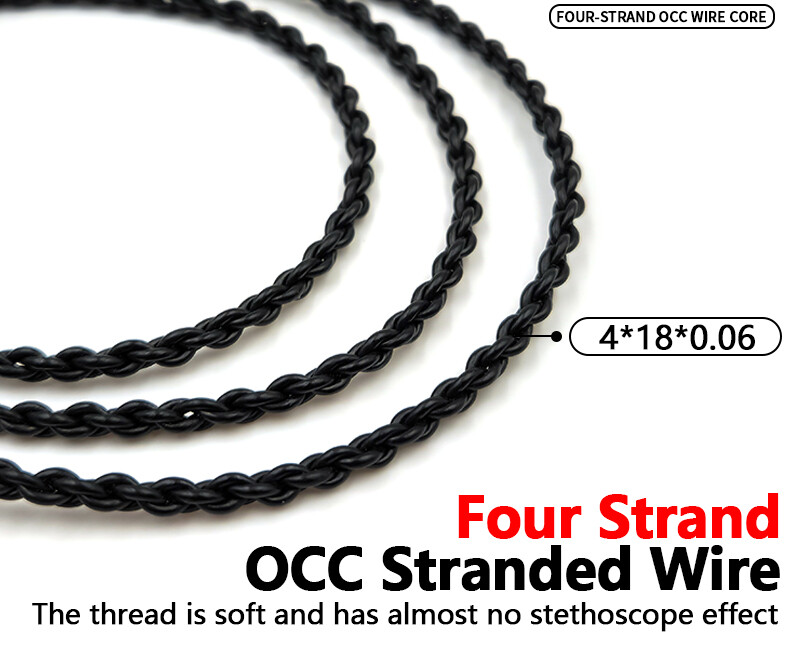 6N OCC HiFi Cable With Mic For TFZ UE18 JH13 JH16 W4R UM3X 1964 Ears Earphones