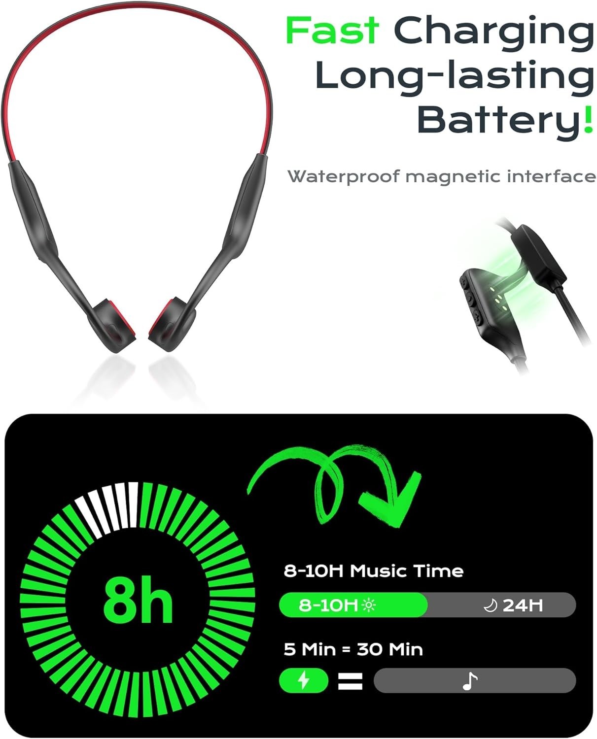 Demicea LibreRun X6 Bone Conduction Headphones Wireless for Running & Workouts