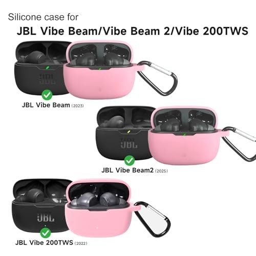 Silicone Case for JBL Vibe Beam 2025/Vibe Beam 2023/Vibe 200TWS True Pink