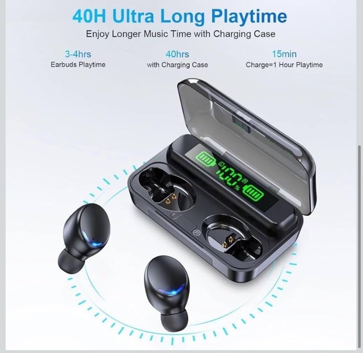 BMHOLU Wireless Earbuds with Large Charging Case and Phone Charging Function …