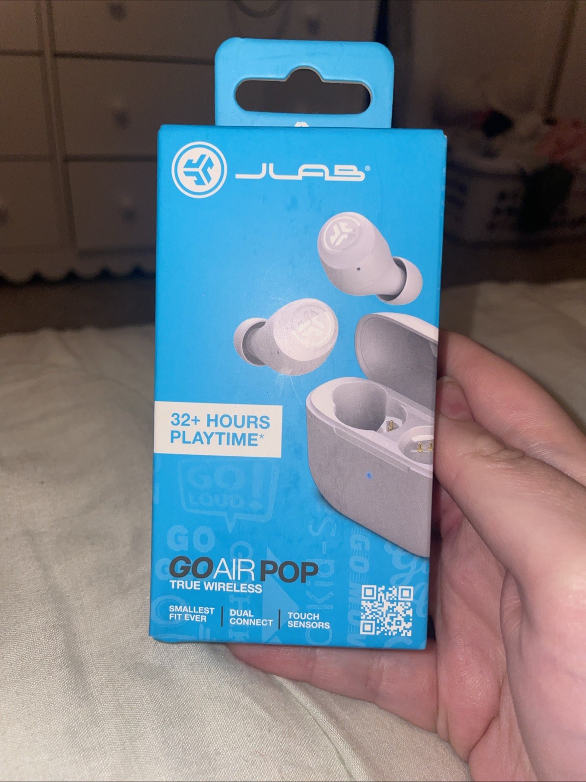 Go Pop+ True Wireless Bluetooth Earbuds Cloud – White – Grade A