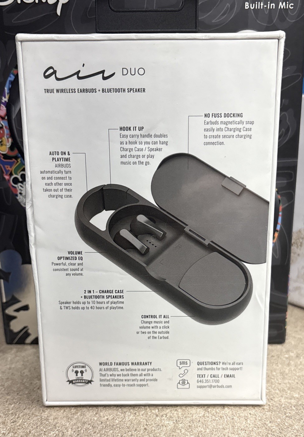 air DUO Airbuds – 2 In 1 Speaker & Wireless Earbuds. Black.