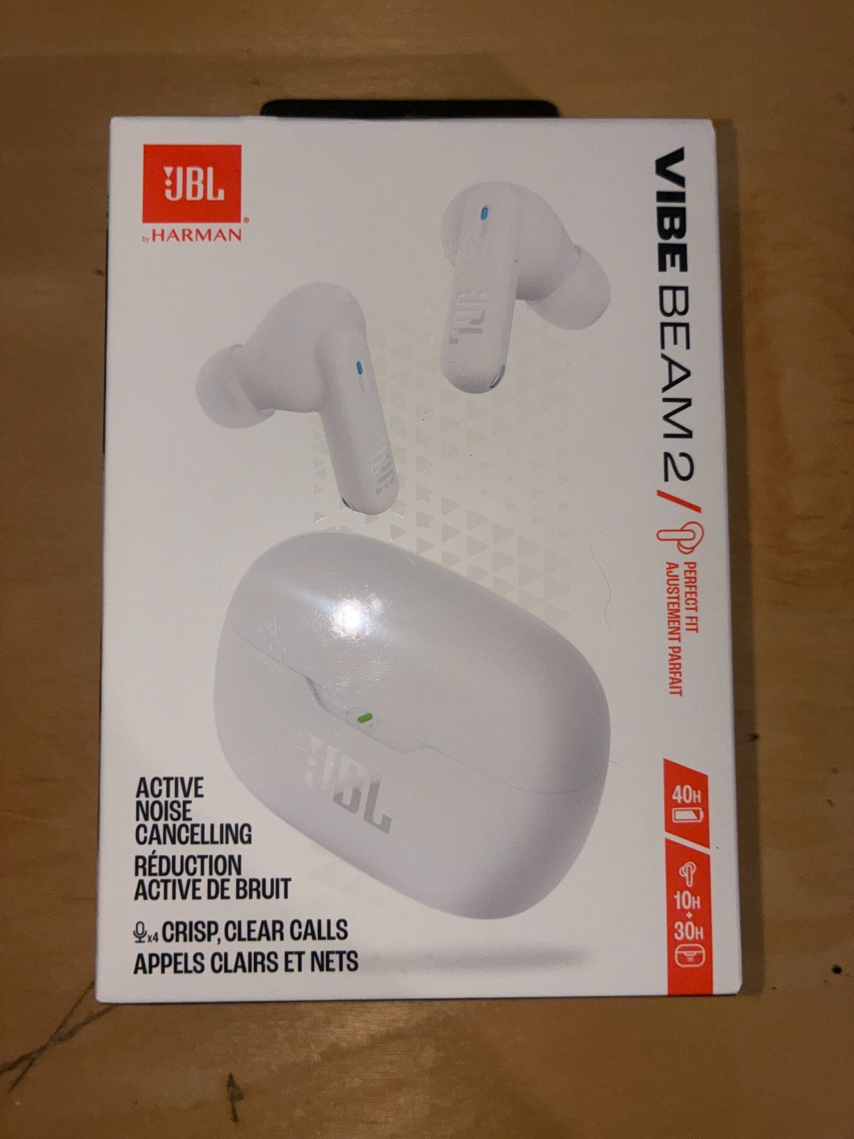 JBL Vibe Beam 2 Noise Cancelling Earbuds White