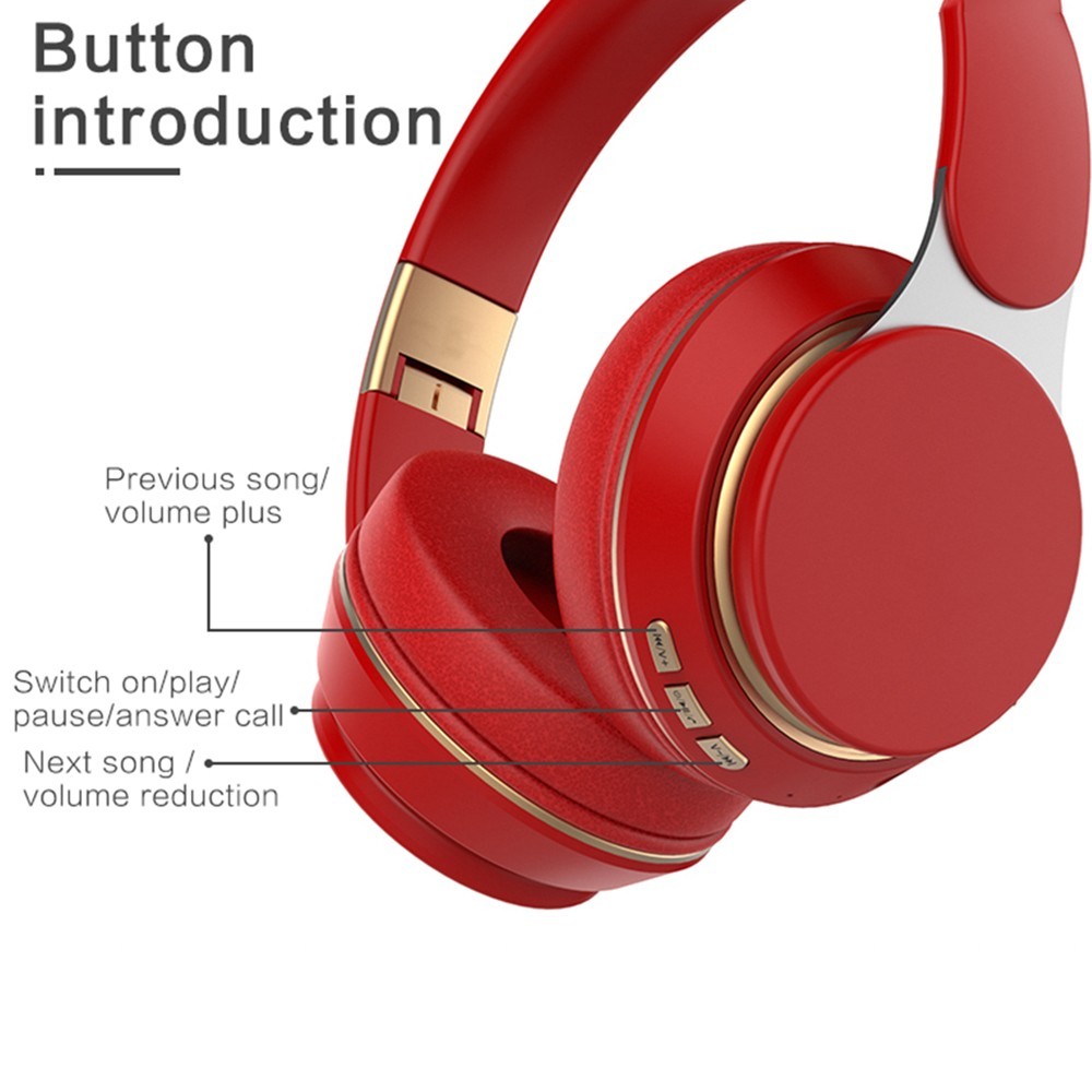Wireless Bluetooth Gaming Headphones HiFi Bass Stereo Over Ear Folding Headset