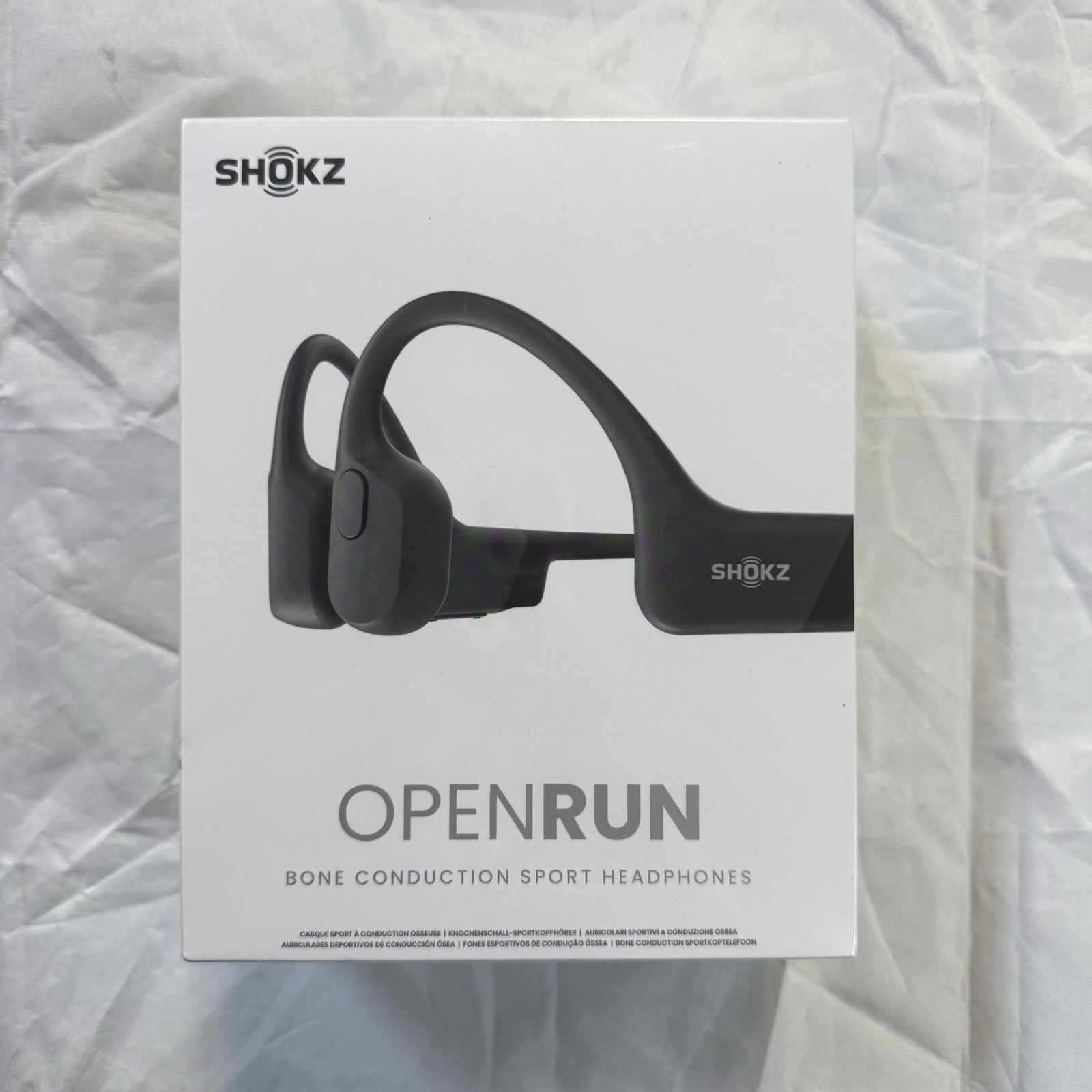 SHOKZ OpenRun Open-Ear Bone Conduction Bluetooth Headphones, Black