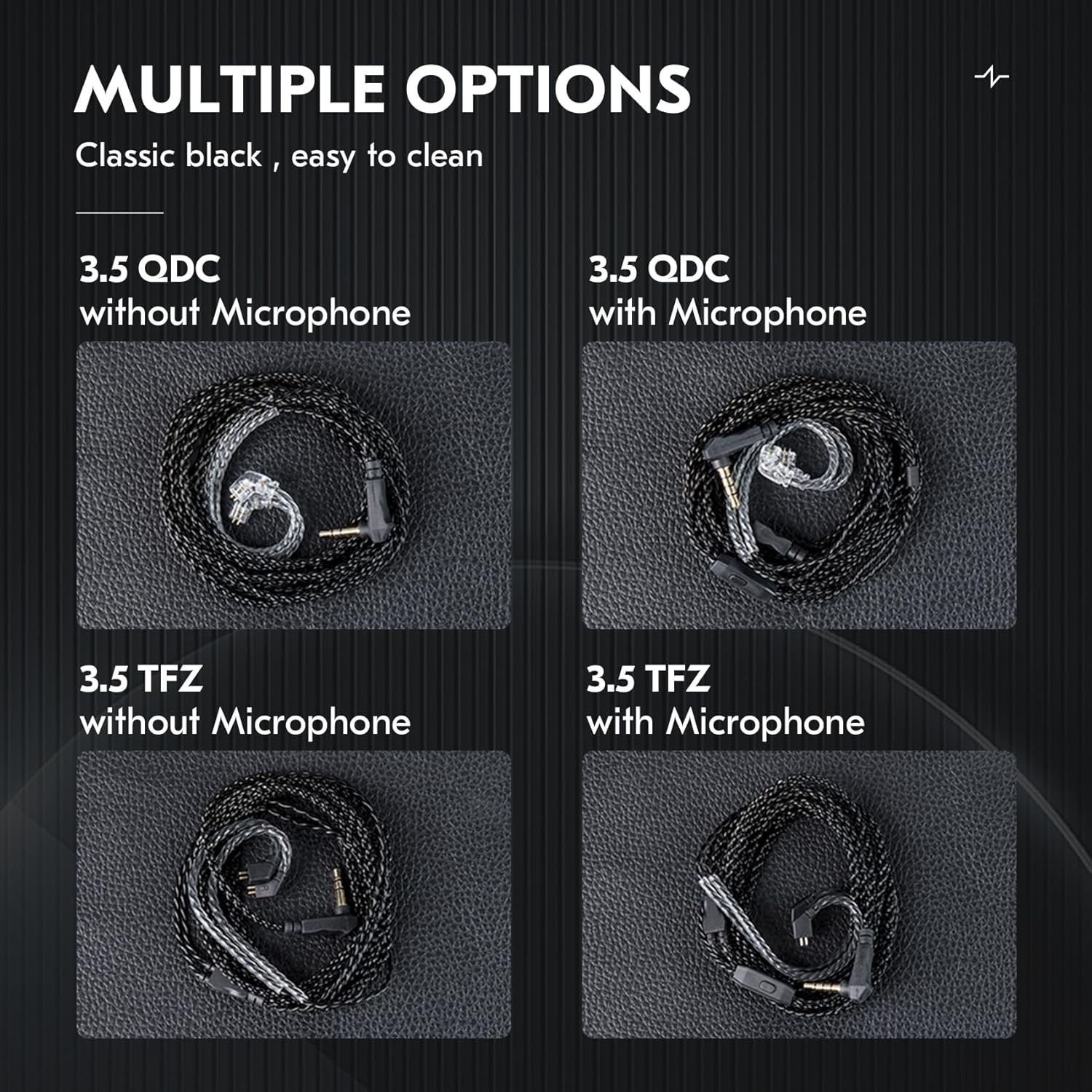 KZ ZS10 PRO Cable 2M IEM in Ear Monitor with QDC 3.5MM, Dark