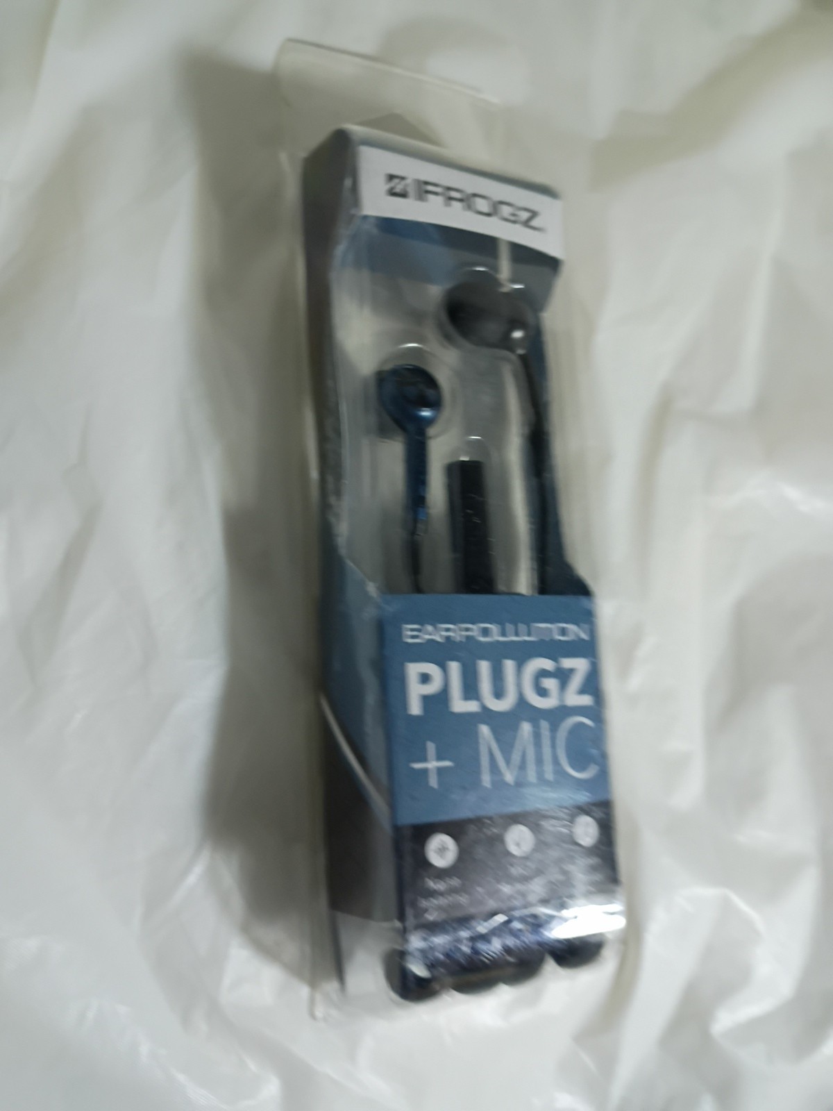 iFrogz EarPollution Plugz + Mic Wired Earbud Headphones Noise Isolating Blue