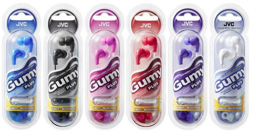 JVC Gumy Plus In-Ear Earbud Headphones with Microphone HA-FX65M ASST. COLORS NEW
