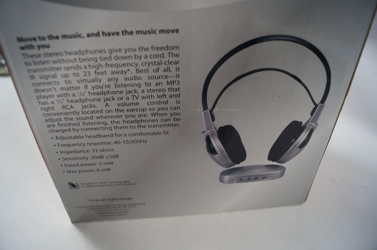 RadioShack Rechargeable Stereo Wireless Headphones w Transmitter WORKING E221