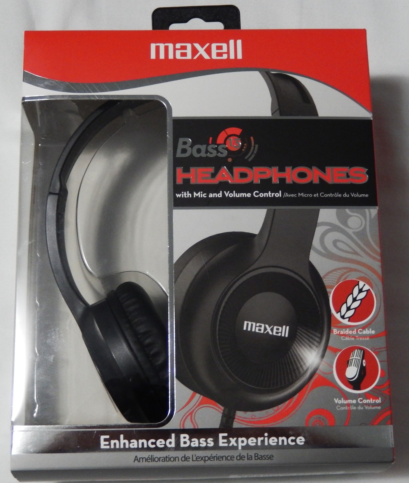 Maxell Bass 13 Headphones with Microphone and Volume Control Model #199840