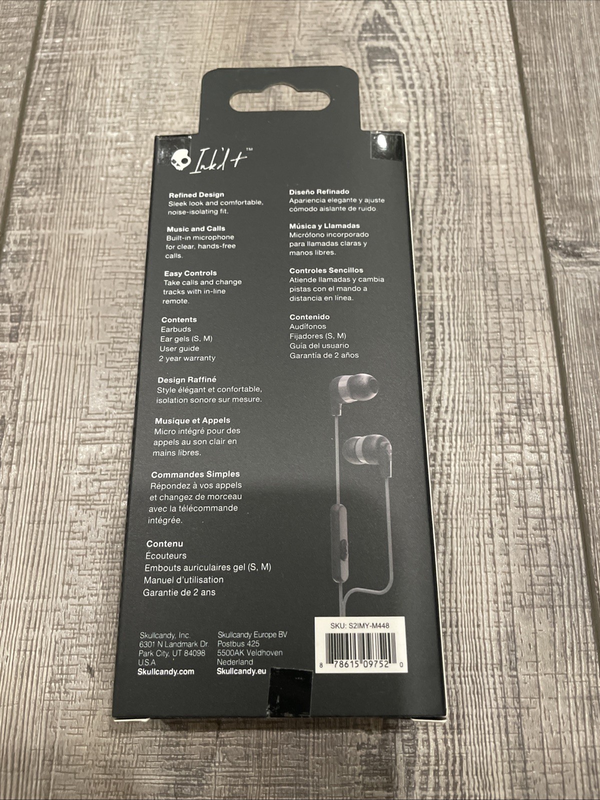 Skullcandy Ink’D+ The Original Essential Wired In-Ear Headphones Black Brand New