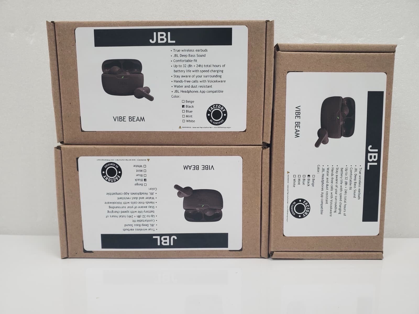 JBL Vibe Beam True Wireless Bluetooth Earbuds – Black