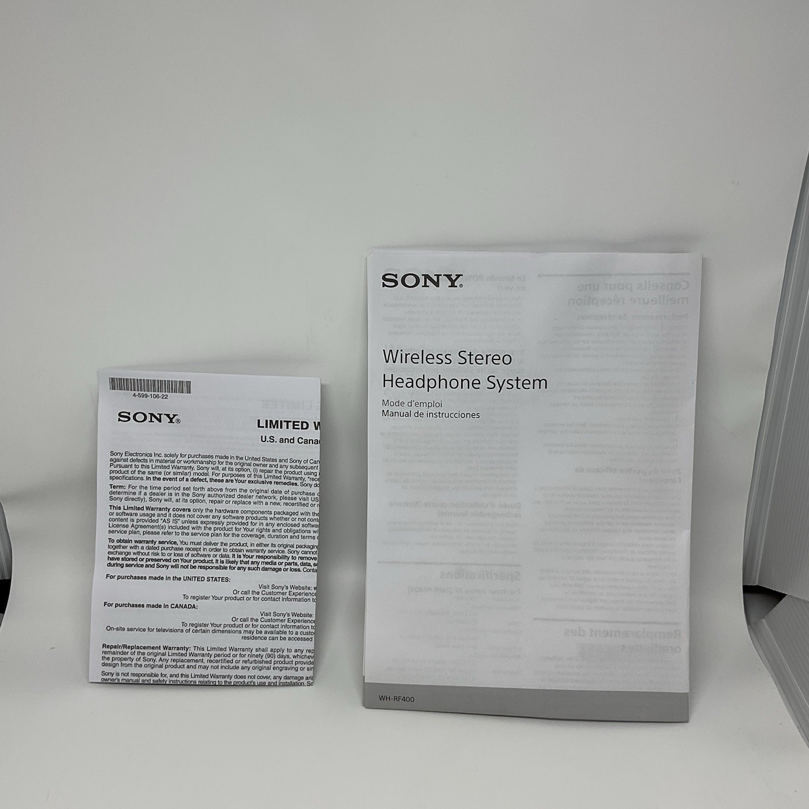 Sony WH-RF400 RF400 Wireless Home Theater Headphones – USED IN BOX