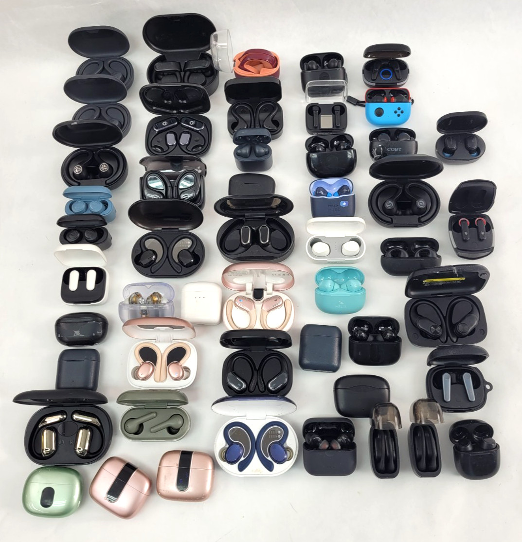 LOT of 50 JLAB ONN Soundcore Earfun Coby Generic In-ear Bluetooth Earbuds (1)