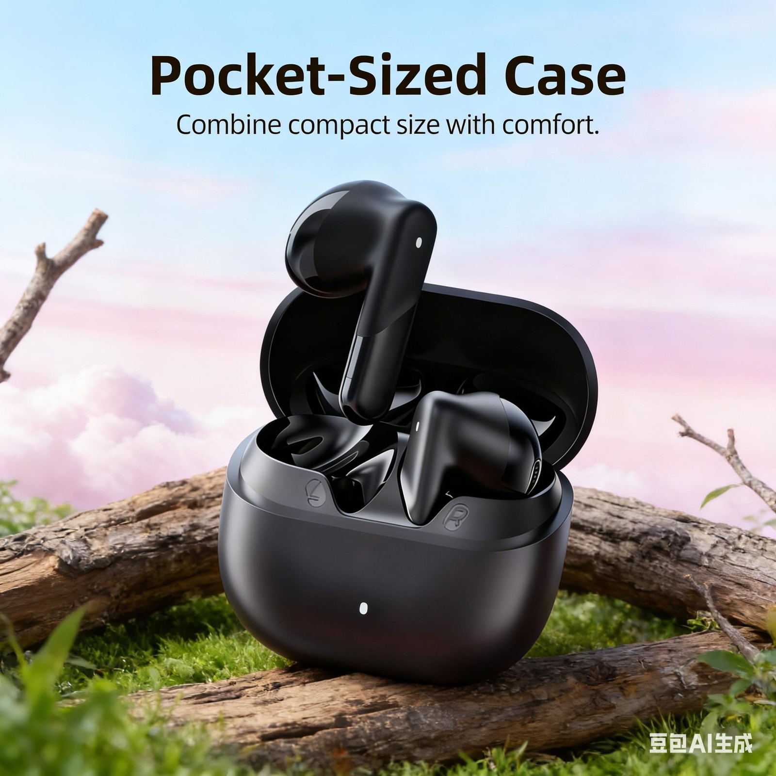 bmanl Wireless Earbuds, 13mm Dynamic Driver Powerful Bass, 30Hrs Black