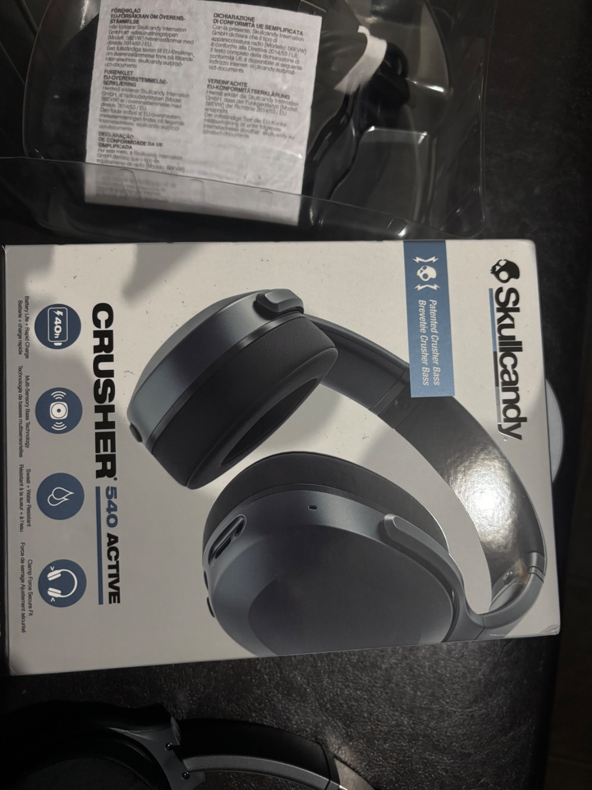 Skullcandy Crusher 540 Active Over-Ear Headphones with Multi-Sensory Bass (Coal)