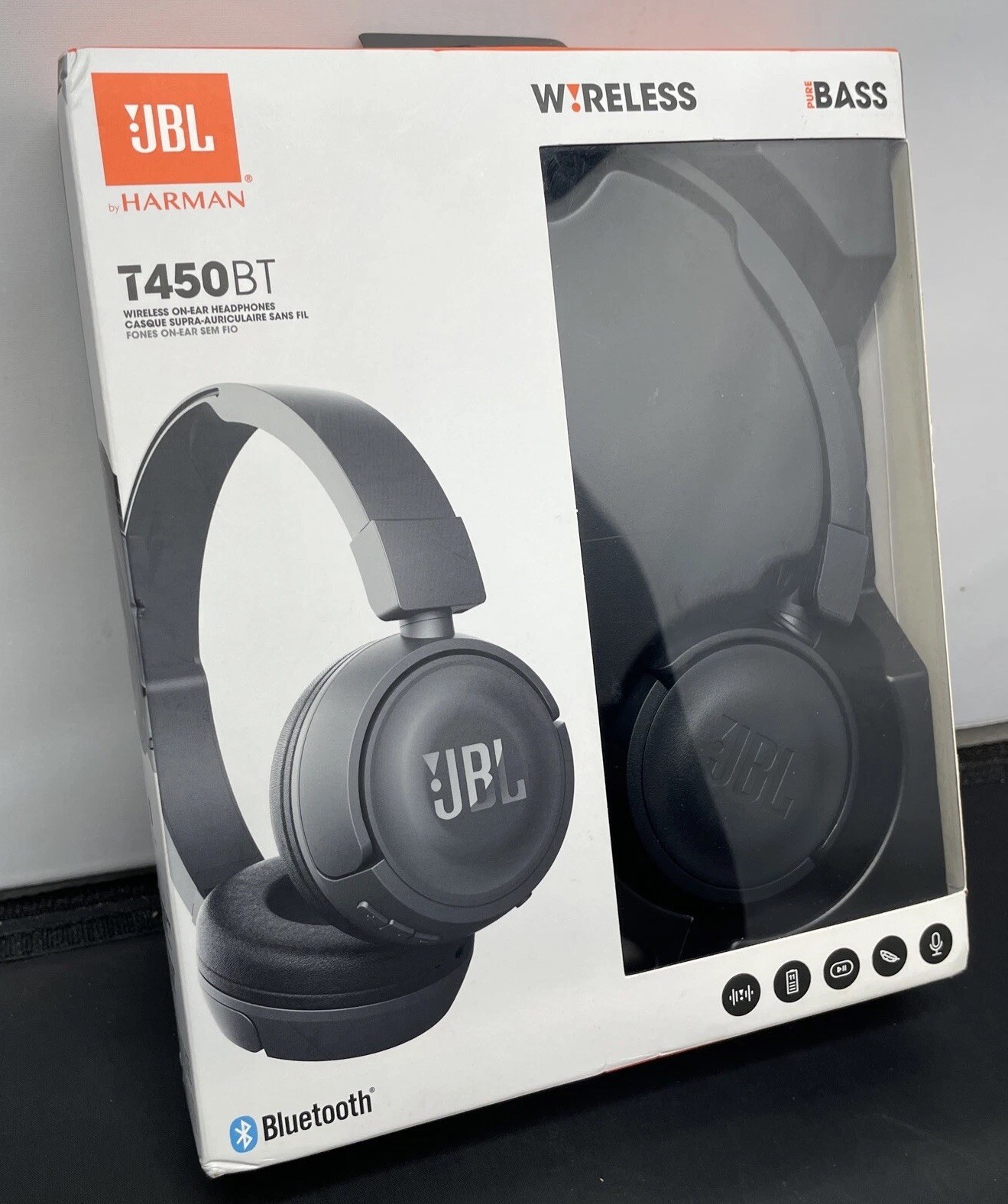JBL HARMAN T450BT Wireless Bluetooth Flat Fold Audiophile Headphones New Sealed
