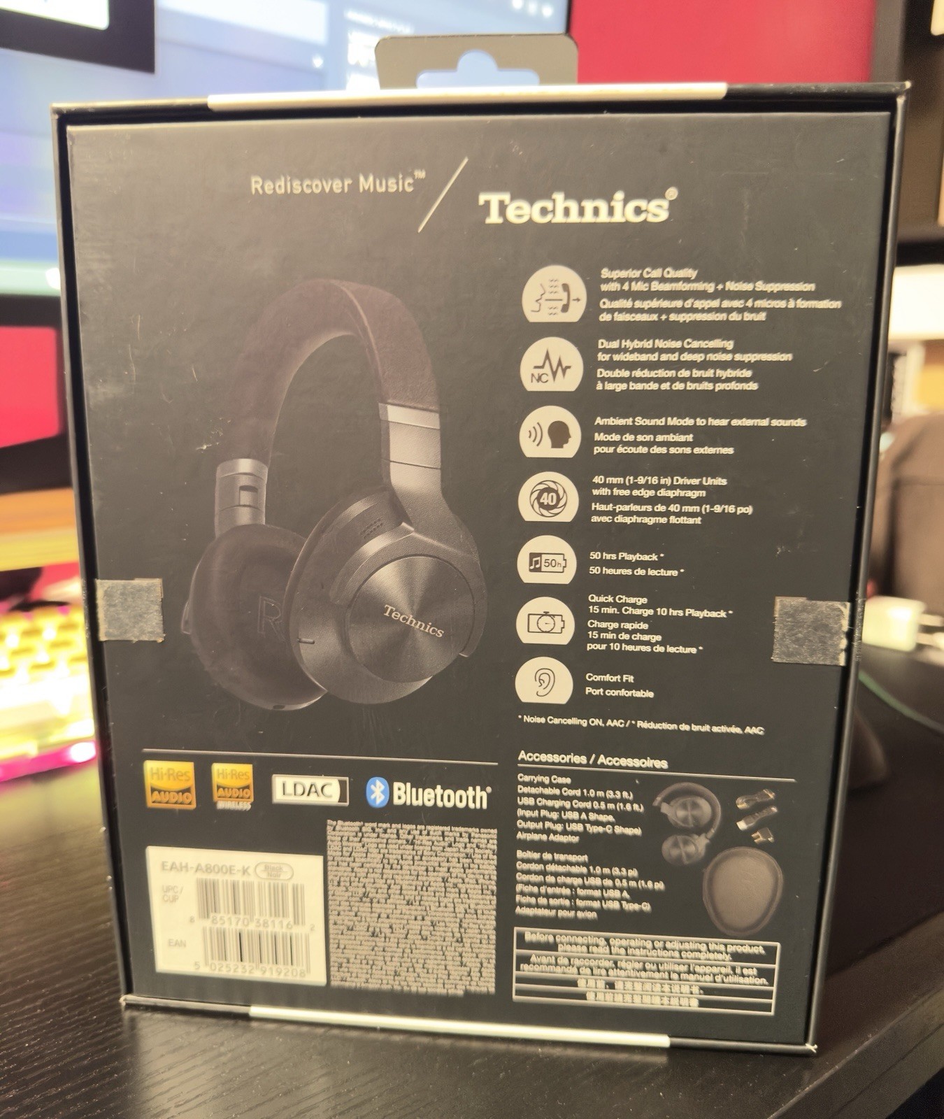 Technics EAH-A800 Wireless Noise Cancelling Headphones – Black