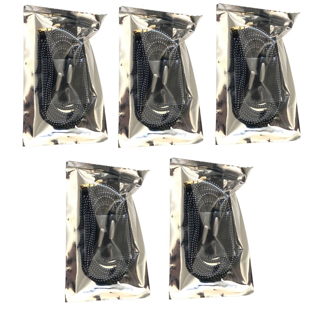 Pack Of 5 Premium Stereo Earbuds With Tangle-Free Cords