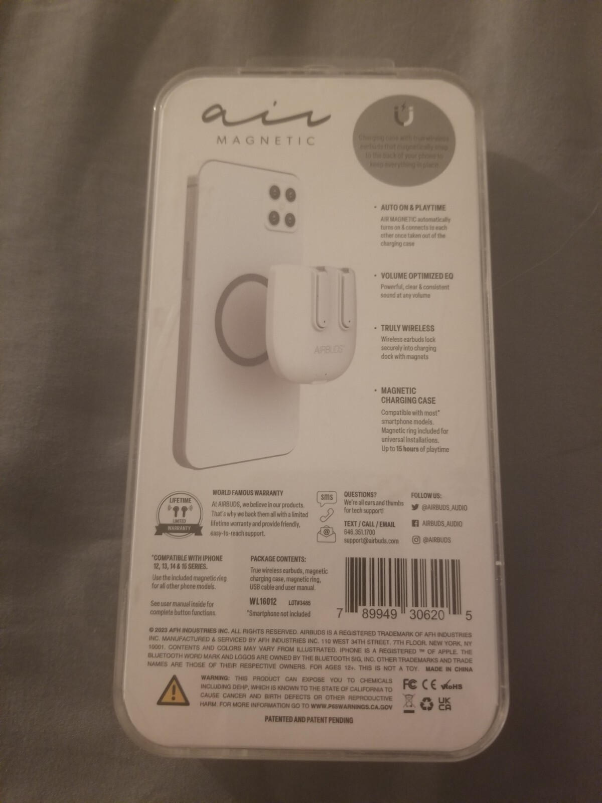 Air Magnetic Airbuds True Wireless Earbuds – White Bluetooth NIB