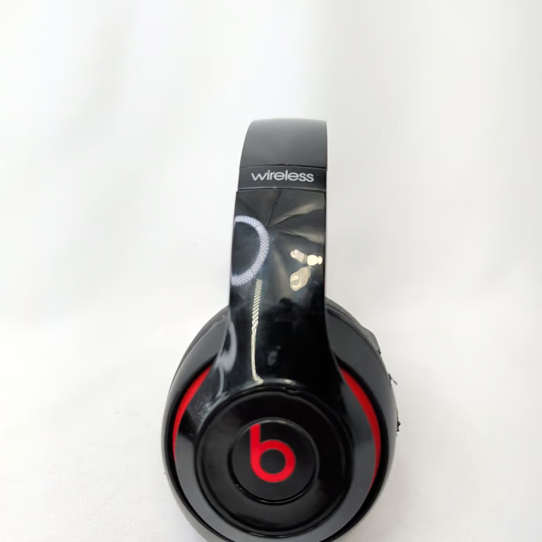 Beats Studio Wireless Headphones B0501 Black Red Cracked Band Tested Working