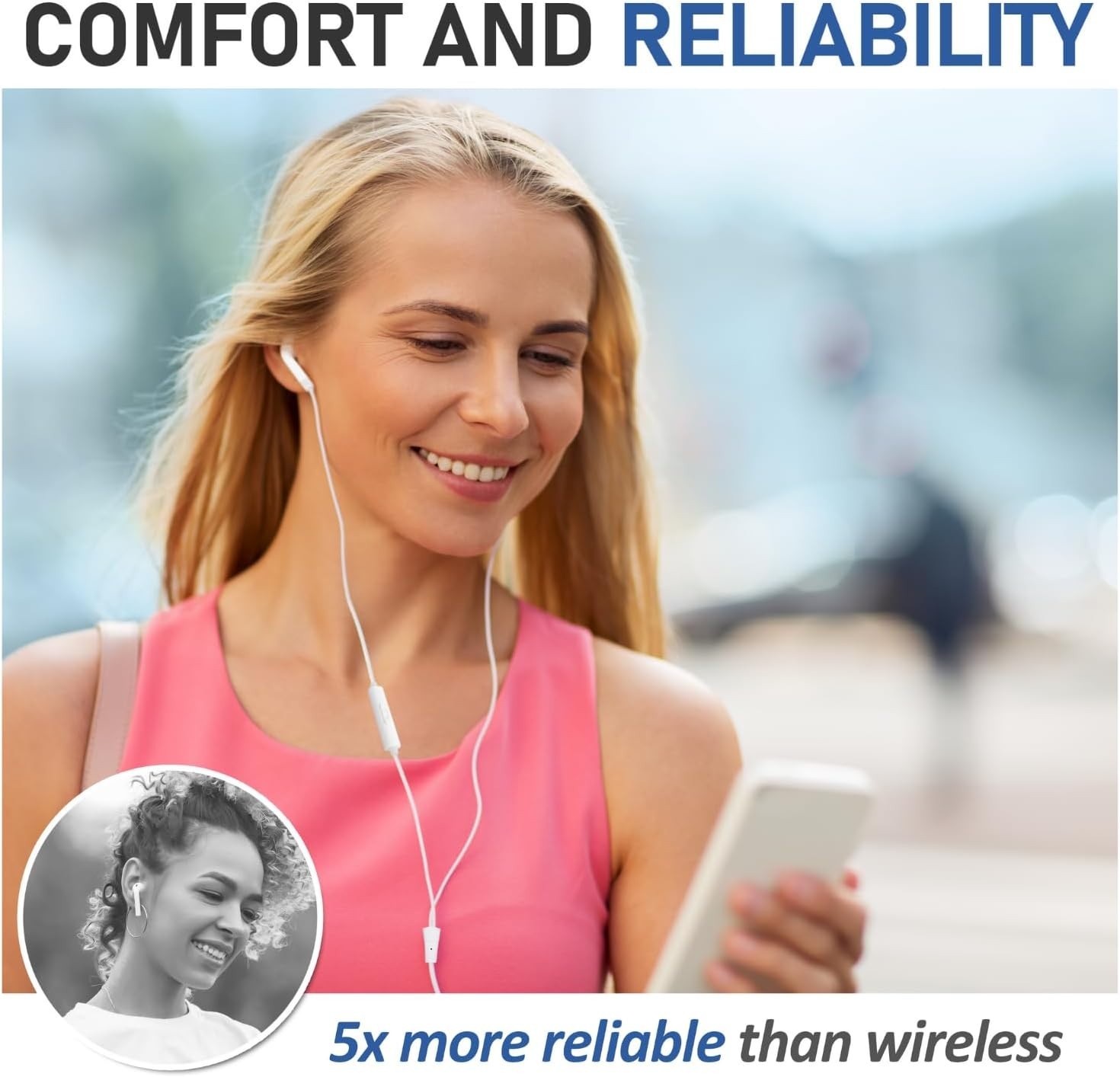 FEROX Wired Earbuds in-Ear Headphones, 5 , Earphones with Microphone, Noise …
