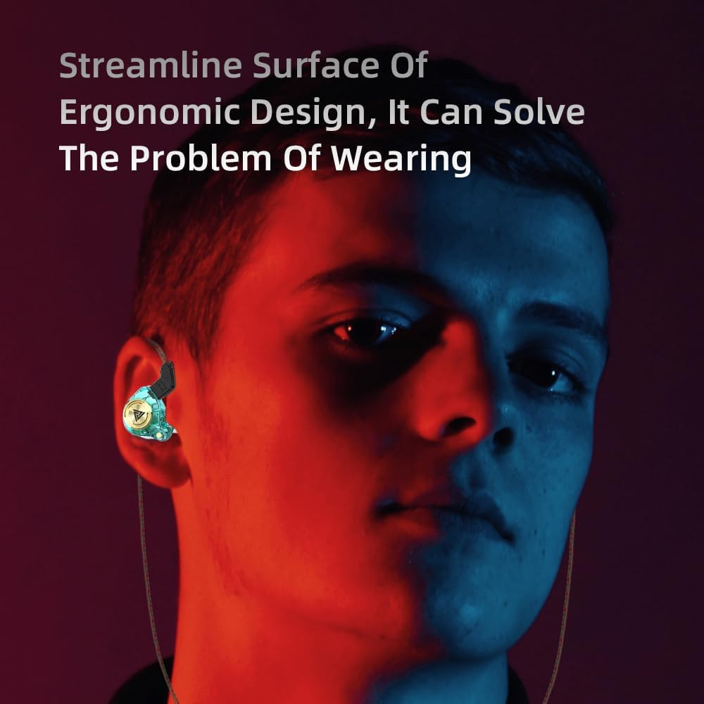 Wired Gaming Earbuds Ak3file in Ear Monitors Deep Bass Sound Green