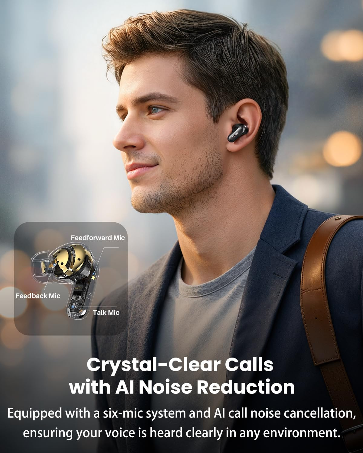NC20 Pro Active Noise Cancelling Wireless Earbuds with Smart Touch Screen, LDAC