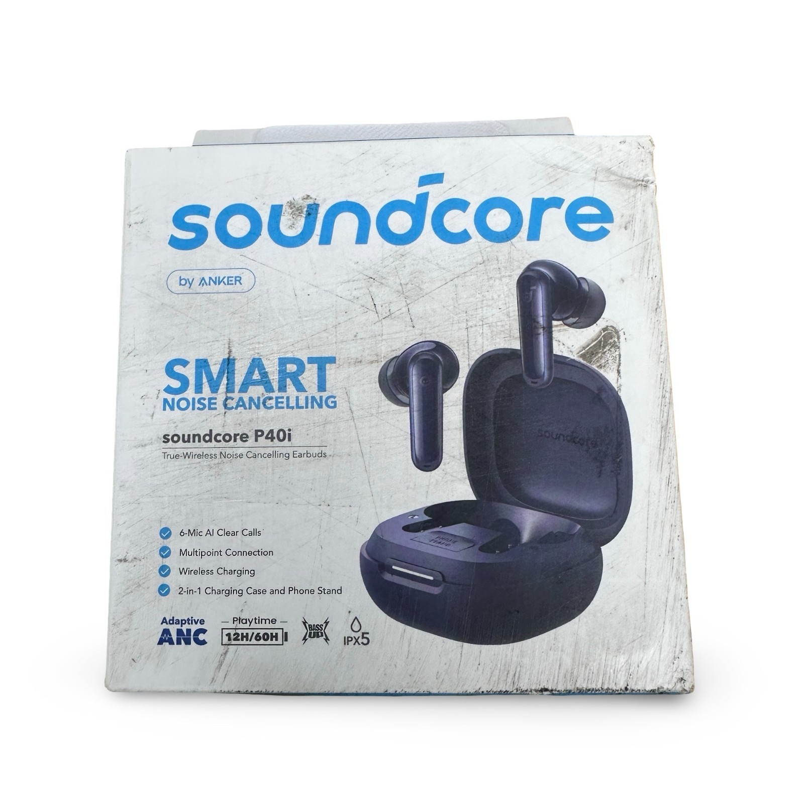 Anker Soundcore P40i Wireless Earbuds Smart ANC Bluetooth New Damaged Box