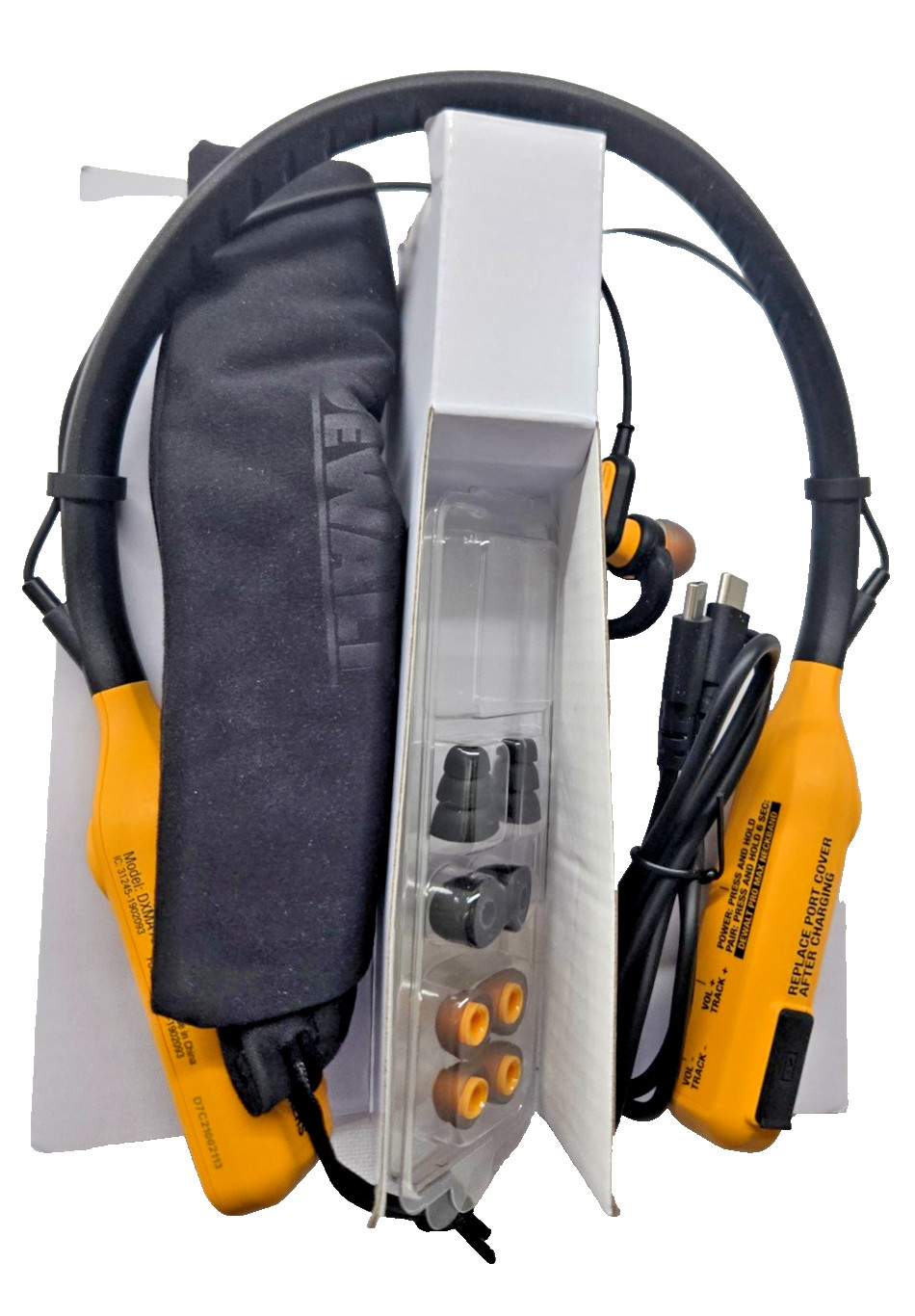 DEWALT DXMA 1902093 2-in-1 Neckband Bluetooth Headphones w/Built-in Speakers