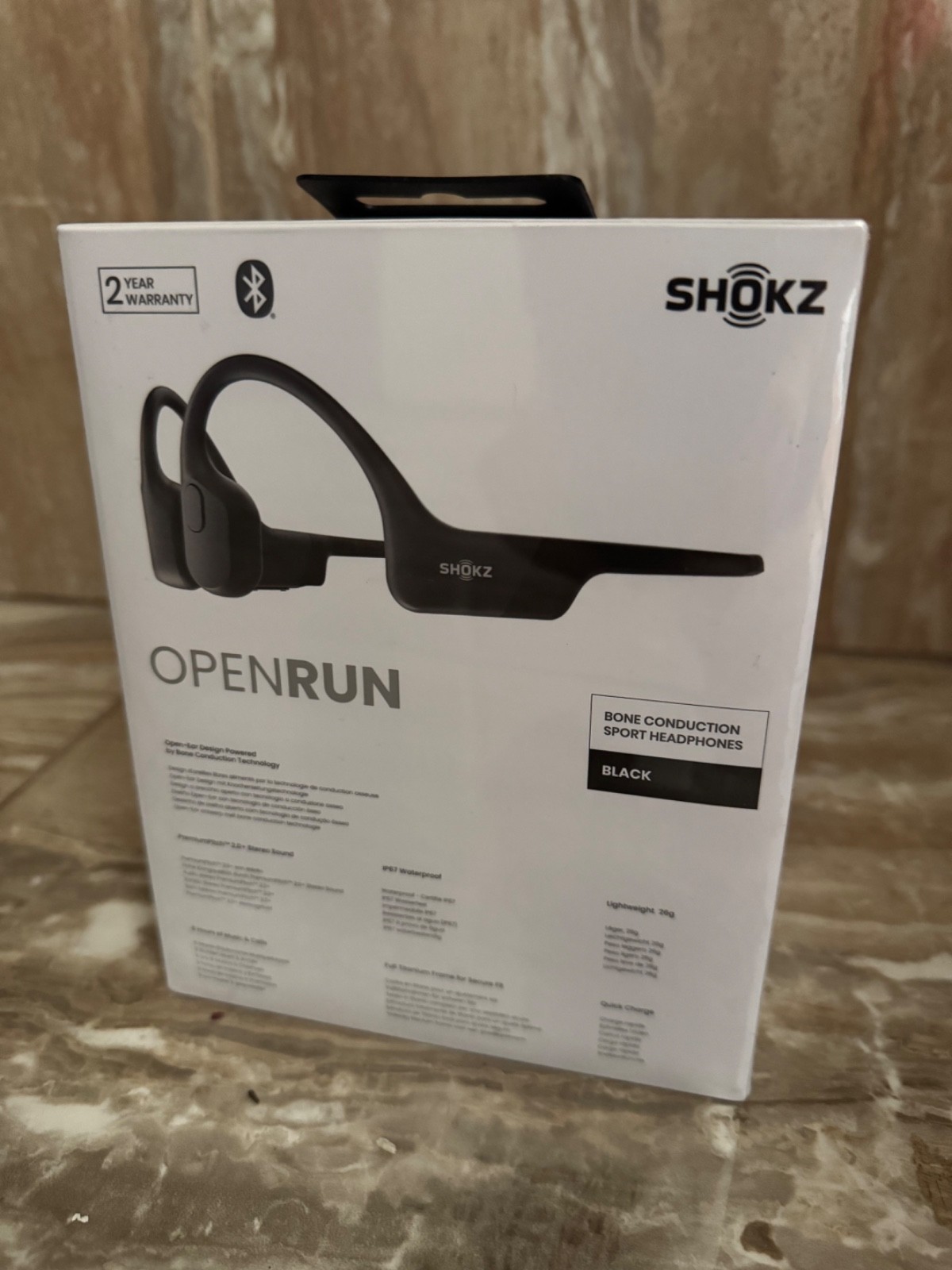 SHOKZ OpenRun Bone Conduction Open-Ear Bluetooth Sport Headphones S803 Black